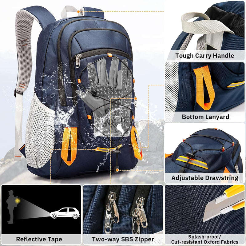 Petfu Wanderrucksack 40L Rucksack Herren gross Damen Wasserdichter Rucksack Wasserdicht Reiserucksac