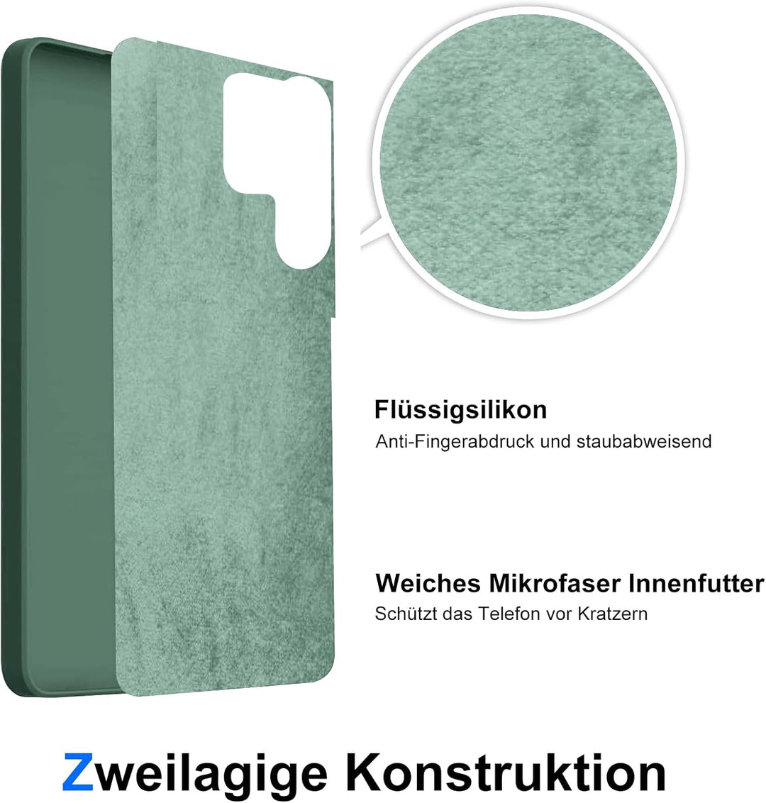 Handyhülle für Samsung Galaxy S25 Ultra Hülle [Material-Upgrade] Soft Silicone Case mit Mikrofaserfu