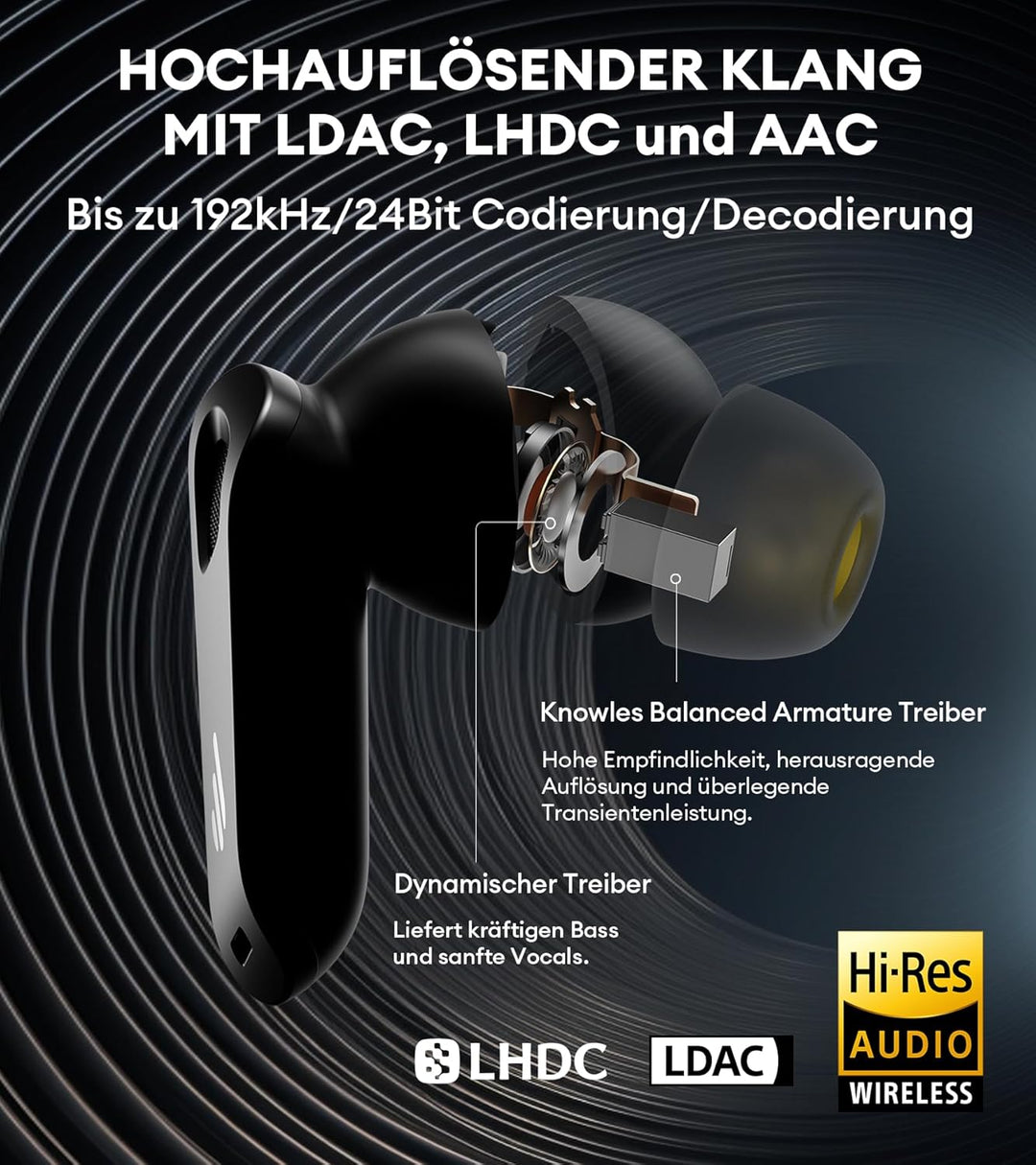 Edifier NeoBuds Pro 2 Multi-Channel Aktive Geräuschunterdrückungs Ohrhörer mit Spatial Audio, Hi-Res
