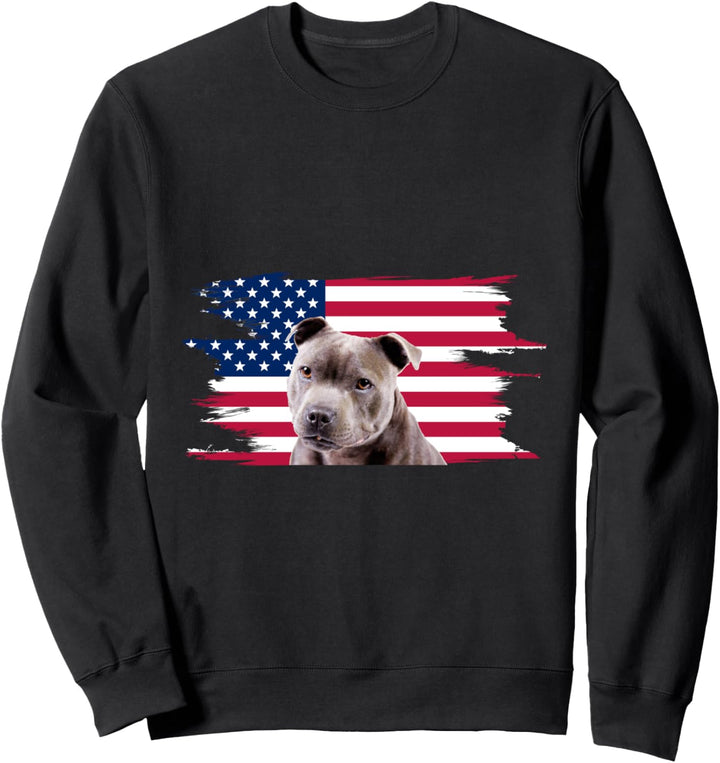 American Flag Dog American Staffordshire Terrier Sweatshirt