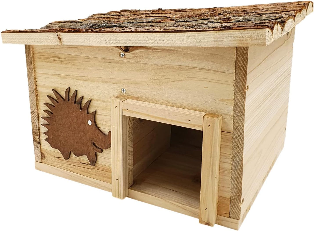 Igelhaus BAUSATZ mit Zwei Zimmern - Igelholzhaus Igelhütte Igelnest Igelhütte 34x28x22