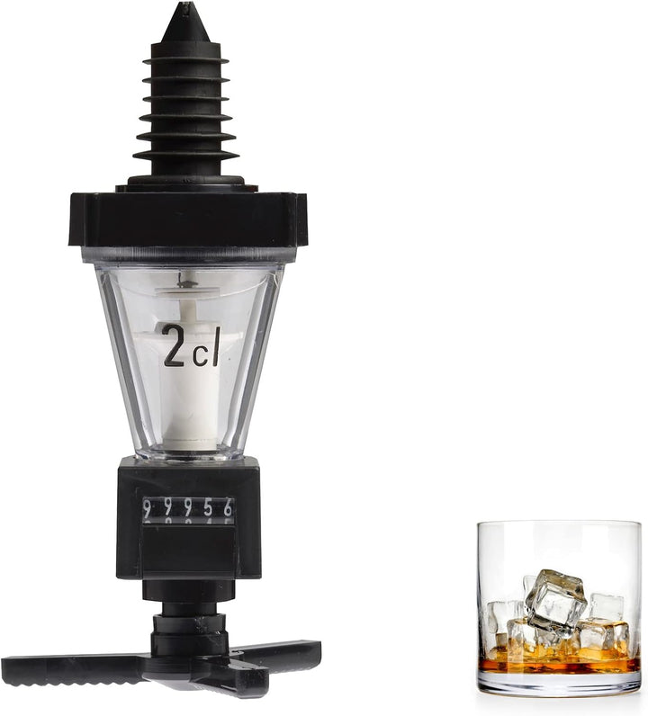 Westmark Dosiergerät mit Zählwerk, Dosierung pro Ausguss: 2 cl, Kunststoff, Standard, Schwarz/Transp