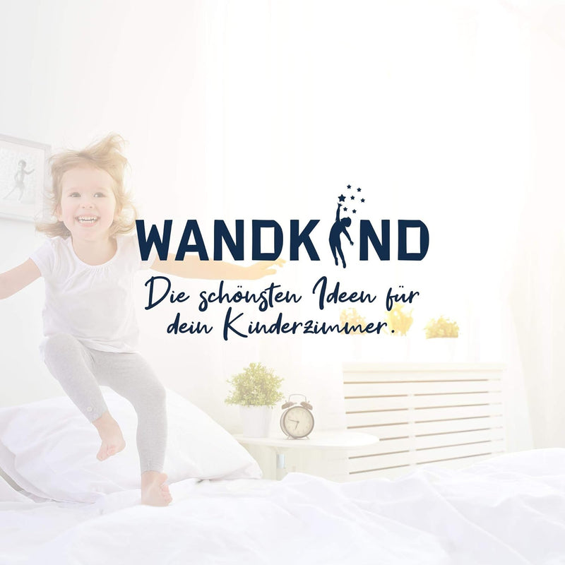 WANDKIND Löwe auf dem Mond V302 | handgezeichnet | AUFKLEBER Kindergarten | Wandsticker Kinderzimmer