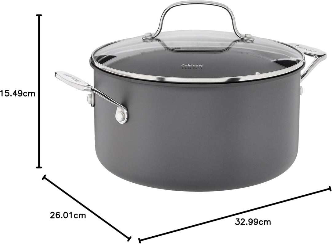 Cuisinart Chef 's Classic Aluminiumguss Hard-Anodized Suppentopf mit Deckel 6 quarts schwarz, 6 quar