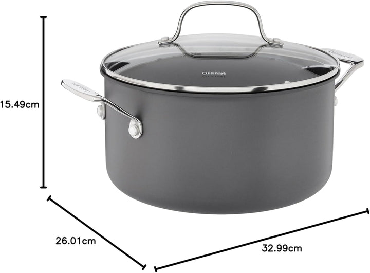 Cuisinart Chef 's Classic Aluminiumguss Hard-Anodized Suppentopf mit Deckel 6 quarts schwarz, 6 quar