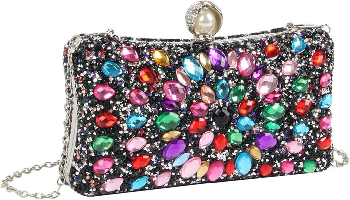 Freiesoldaten Damen Strass Abendtasche Mehrfarbig Blendend Kristall Unterarmtasche Party Braut Hochz