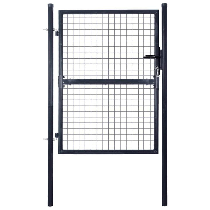 Festnight Mesh Gartentür Gartentor aus verzinktem Stahl Hoftor Zauntür Gartenpforte Einzeltor 85,5 x