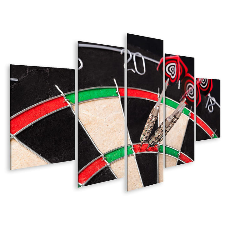 islandburner Bild auf Leinwand Darts Pfeile Bull'S Eye Darting Hobbyraum Hobbykeller Bilder Wandbild