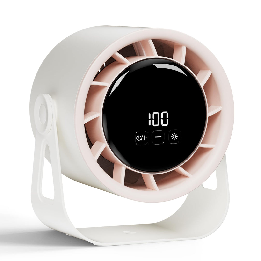 Macchiatto Tischventilator USB mit Akku, Leiser Mini Ventilator, 4 Geschwindigkeiten, 360° Verstellb