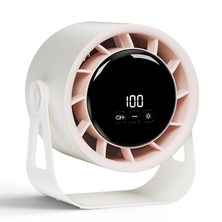 Macchiatto Tischventilator USB mit Akku, Leiser Mini Ventilator, 4 Geschwindigkeiten, 360° Verstellb