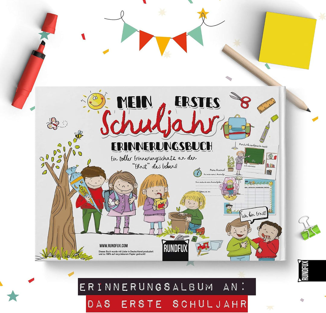 Das Erinnerungsalbum zur Einschulung | Personalisiert mit Wunschnamen - Jedes Buch EIN Unikat für da