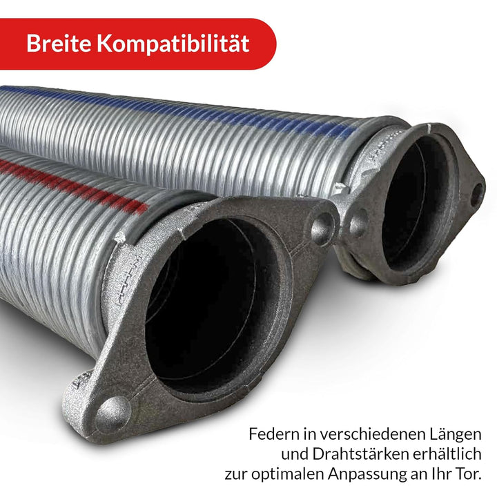 KASTOM Garagentor Torsionsfedern Set SPRINGSERVICE verzinkt 1 Paar Federn links rechts – Ersatzfeder