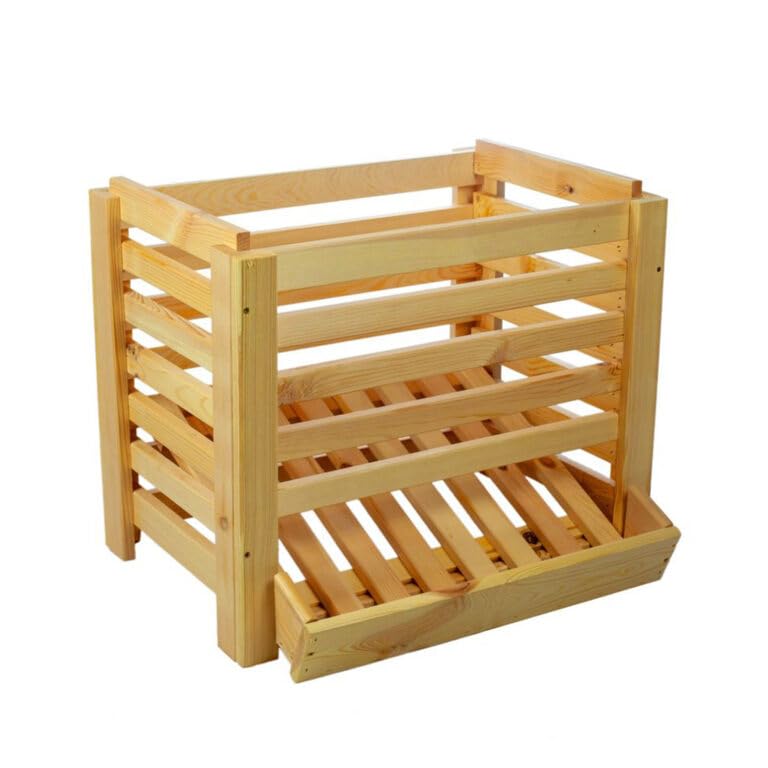 Kartoffelkiste 60x40x40 cm Kartoffel Aufbewahrungsbox Holz Zwiebel Obstkiste Gemüse Aufbewahrung Hol
