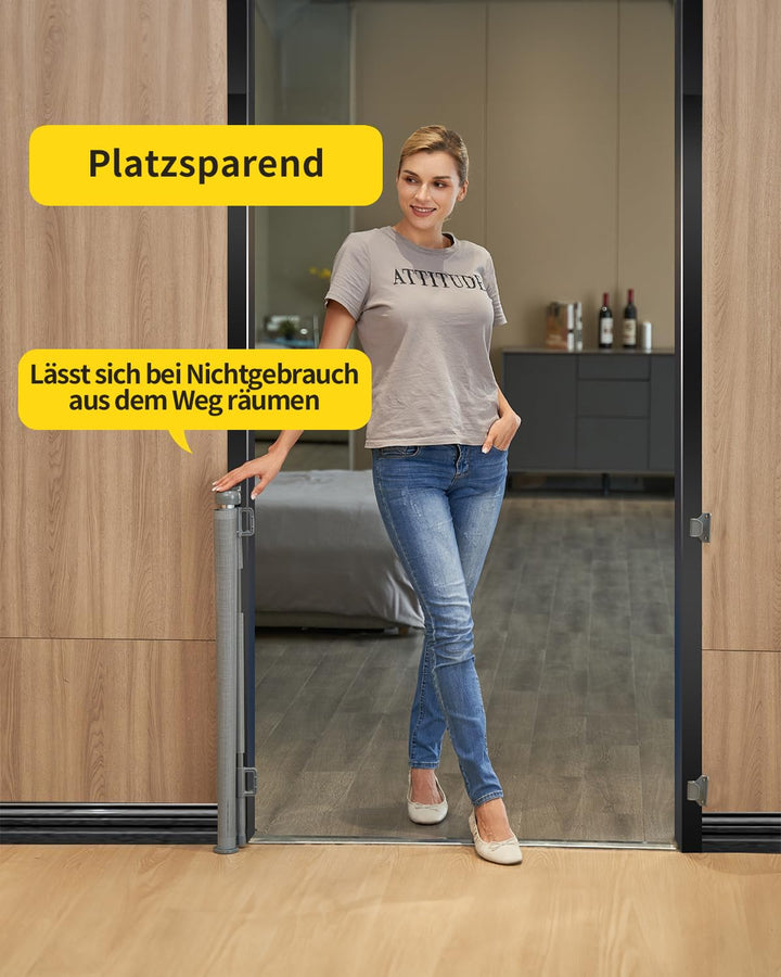 2 Pack Treppenschutzgitter Ausziehbar 0-140cm,Türschutzgitter Ausziehbar mit Treppenschutz & Kinders