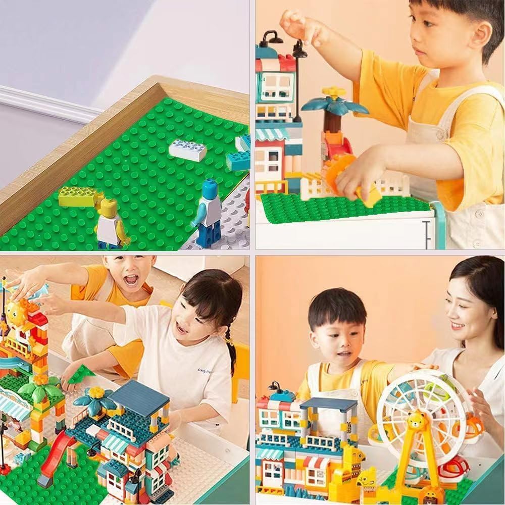 4 Grosse Bauplatte Kompatibel mit Lego Duplo Platten,38.4 * 38.4cm Classic Grundplatte mit 24 x 24 N