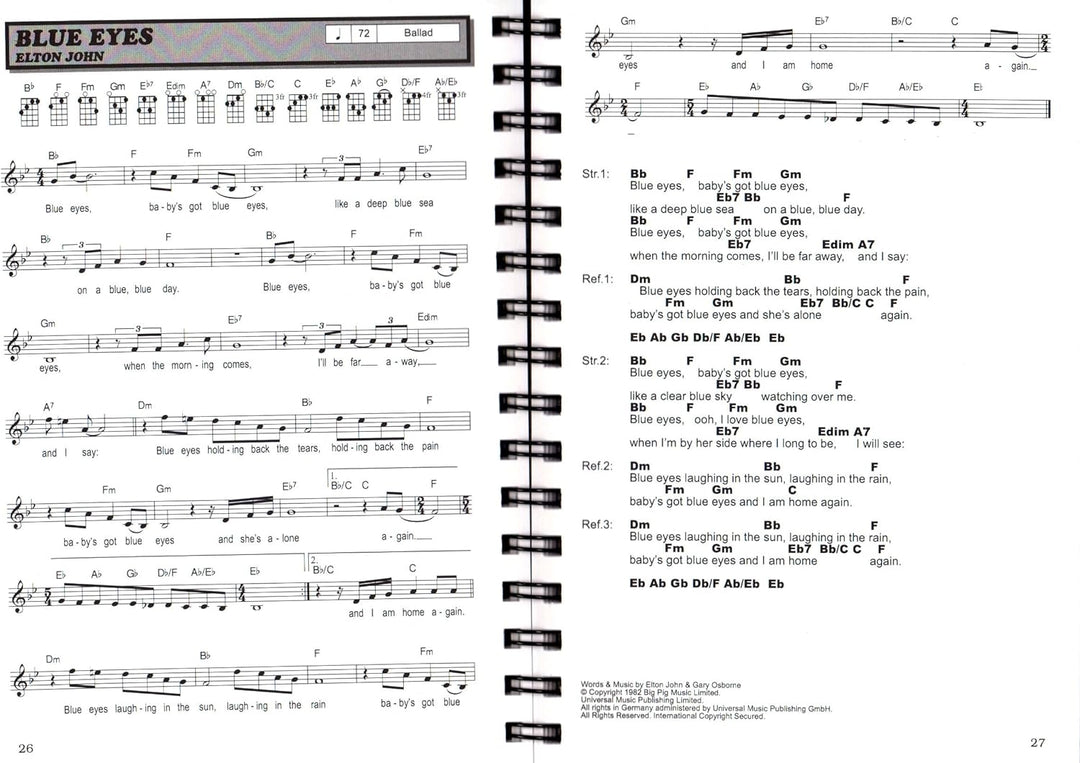 Hit Session Ukulele Band 2 - Songbook für Ukulele mit 100 tollen Songs wie Chasing Cars, Over The Ra