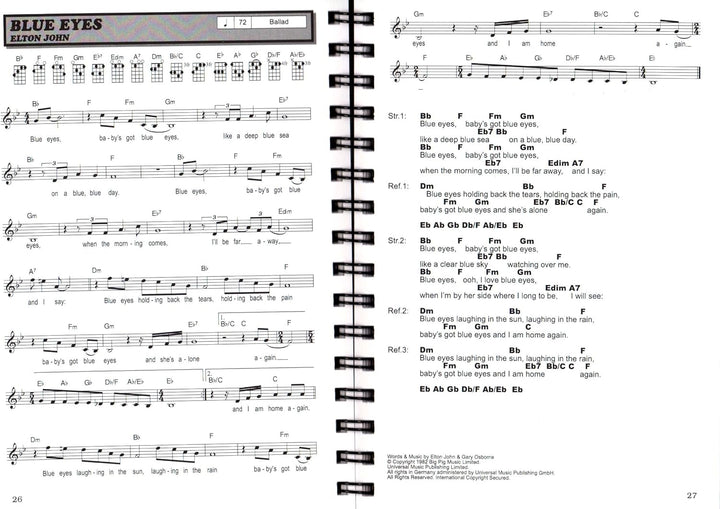 Hit Session Ukulele Band 2 - Songbook für Ukulele mit 100 tollen Songs wie Chasing Cars, Over The Ra