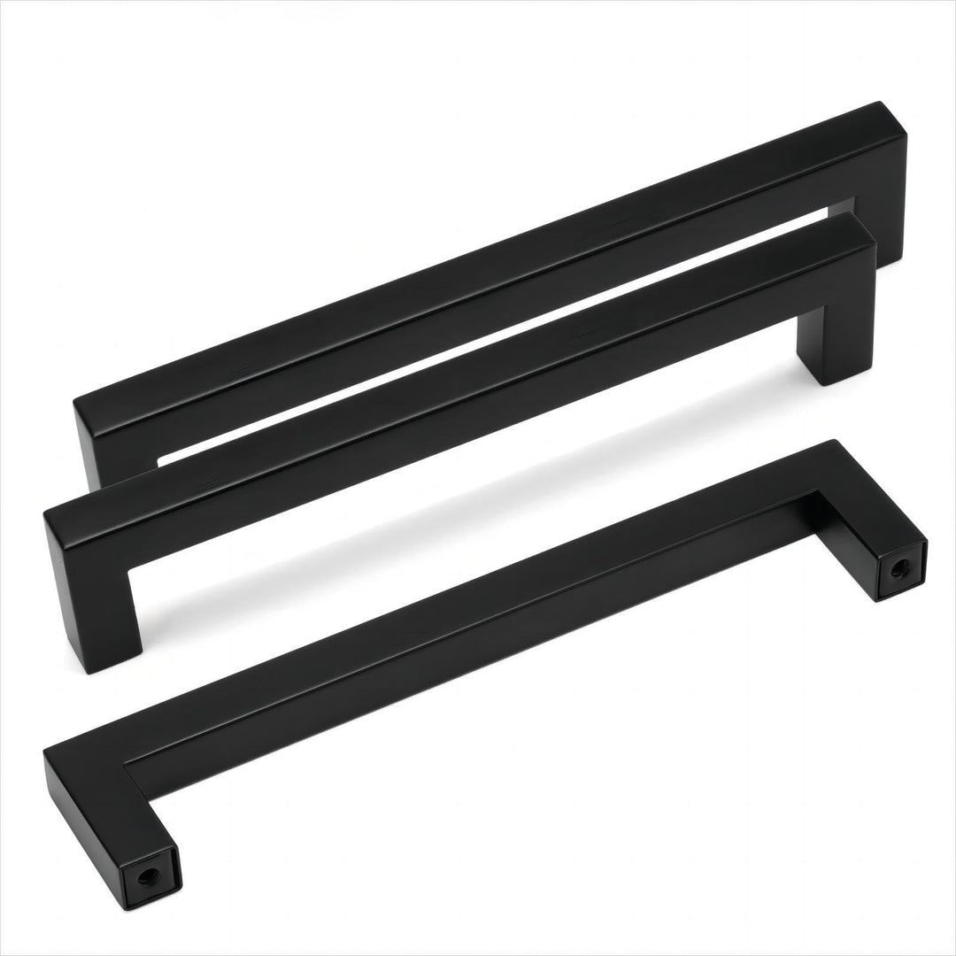 HauSun 10 Stück Möbelgriffe 128mm Schwarz Küchengriffe aus Edelstahl Schrankgriffe mit Schrauben Tür