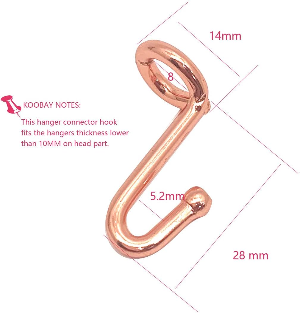 KOOBAY Kleiderbügel, 36 Stück, Verbindungshaken, stabiler Kleiderbügel, Roségold, Metall, Outfit-Kle