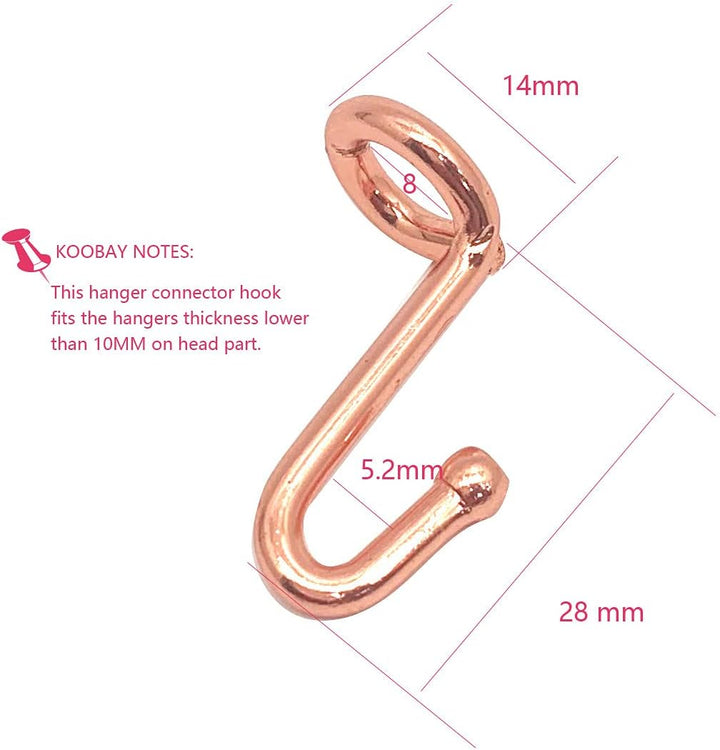 KOOBAY Kleiderbügel, 36 Stück, Verbindungshaken, stabiler Kleiderbügel, Roségold, Metall, Outfit-Kle