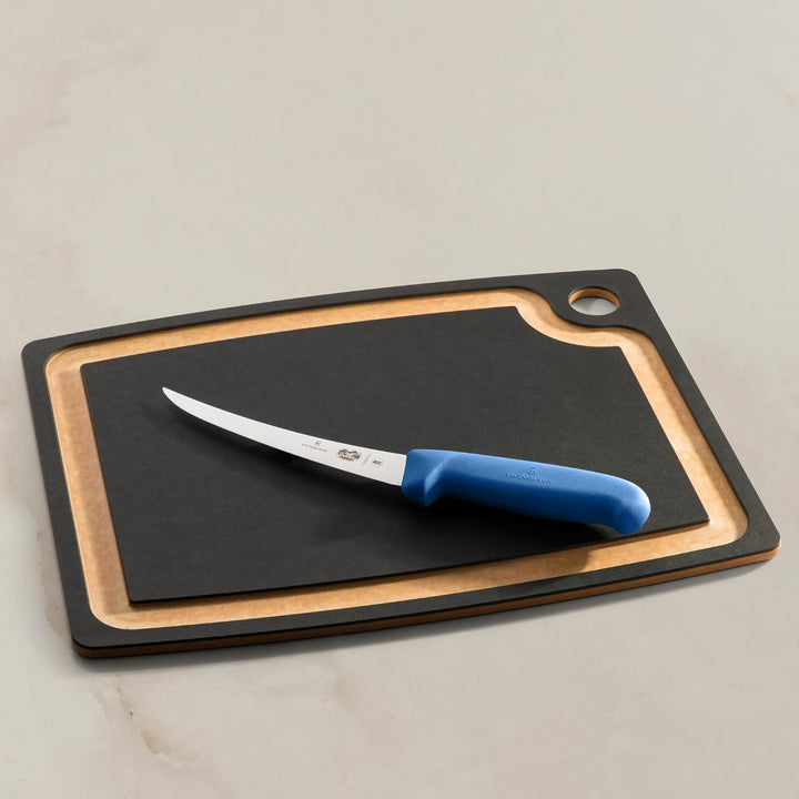 Victorinox Fibrox Ausbeinmesser, Scharfes Küchenmesser für Fleisch und Fisch, 15 cm, Gebogene Klinge