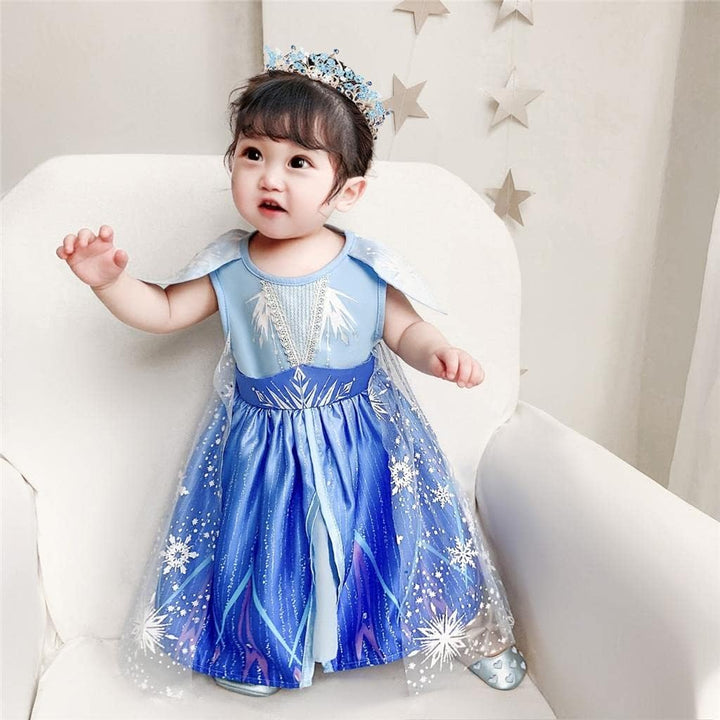 Lito Angels Schneekönigin Elsa Kleid mit Schleppe und Zubehör für Kinder Mädchen Eiskönigin 2 Prinze
