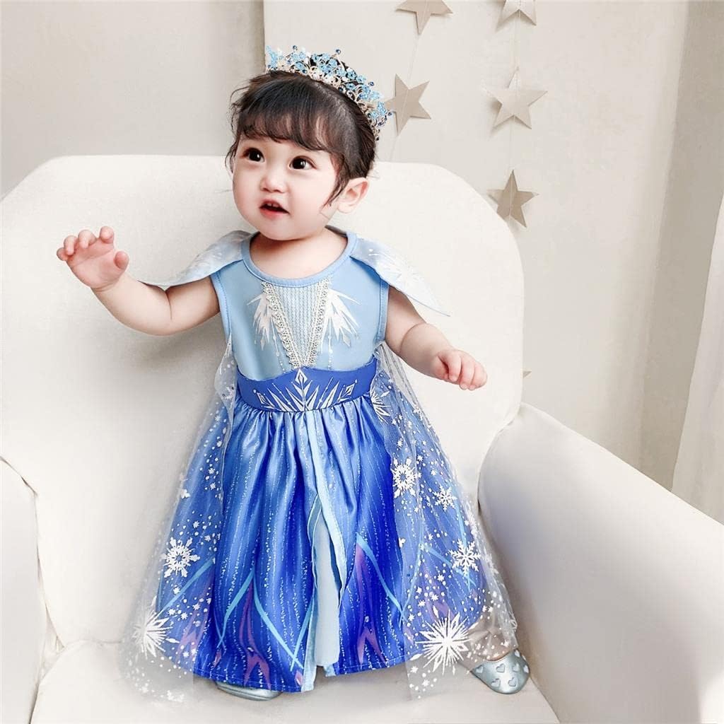 Lito Angels Schneekönigin Elsa Kleid mit Schleppe und Zubehör für Kinder Mädchen Eiskönigin 2 Prinze