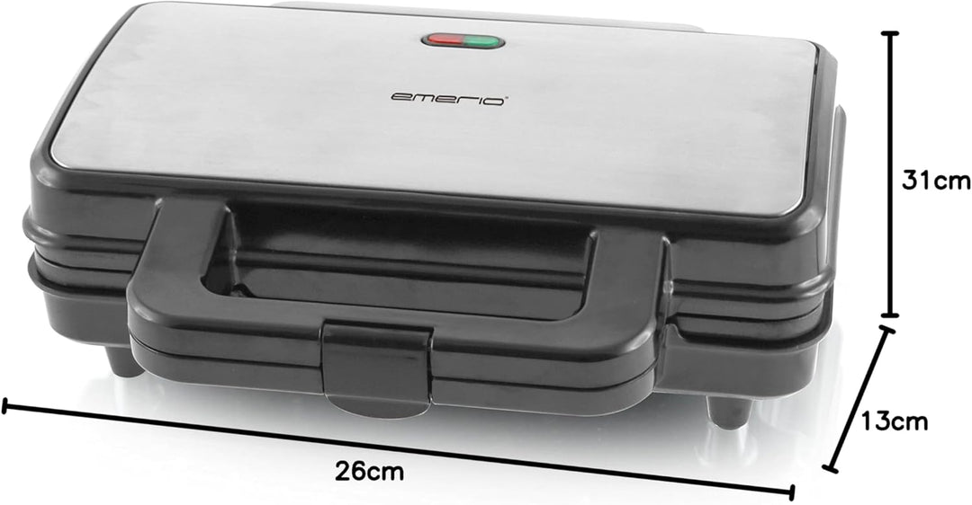 Emerio ST-109562 Sandwichtoaster, Edelstahl, Silver, XX-Large Muschelform Single, Muschelform Single