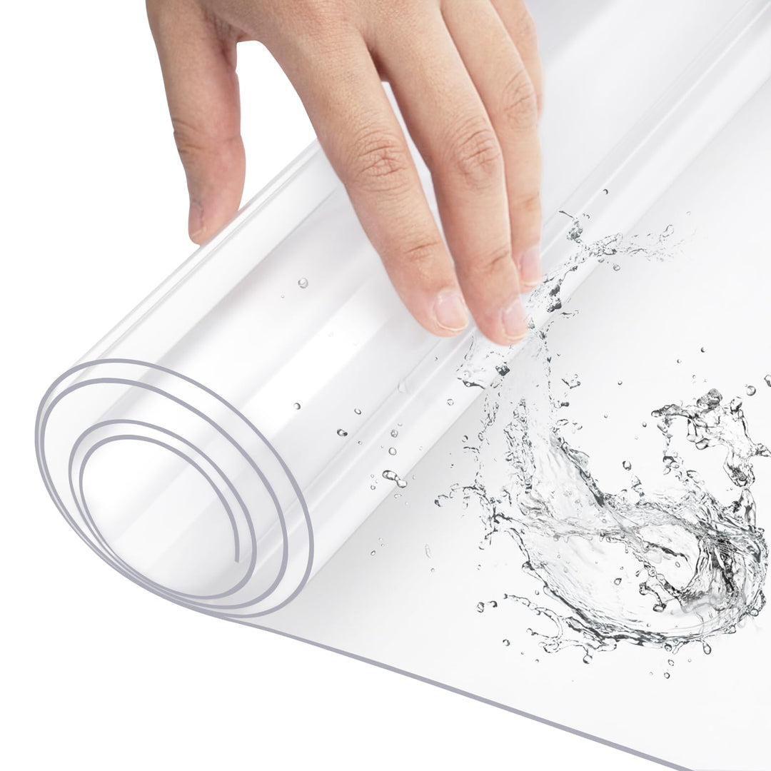 WOLTU Tischfolie Transparent 2mm aus PVC, Glasklare Tischdecke als Tischschutz, Wasserfest, Hitzebes