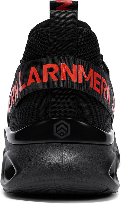 LARNMERN Arbeitsschuhe Herren Sicherheitsschuhe Mode Anti Smashing Stahlkappenschuhe Atmungsaktiv Dä
