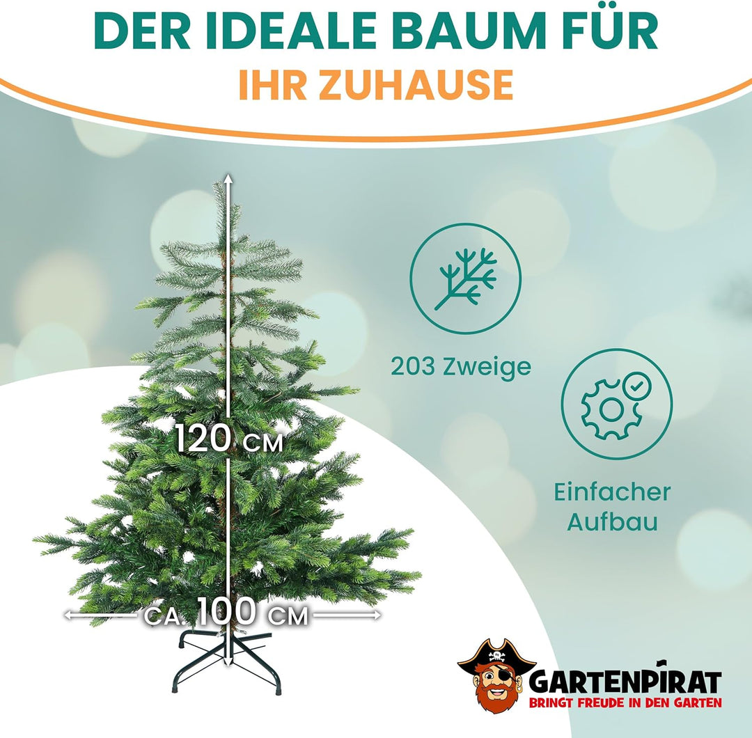 120cm BonTree Fichte Weihnachtsbaum Tannenbaum künstlich aus Spritzguss/PVC-Mix 120