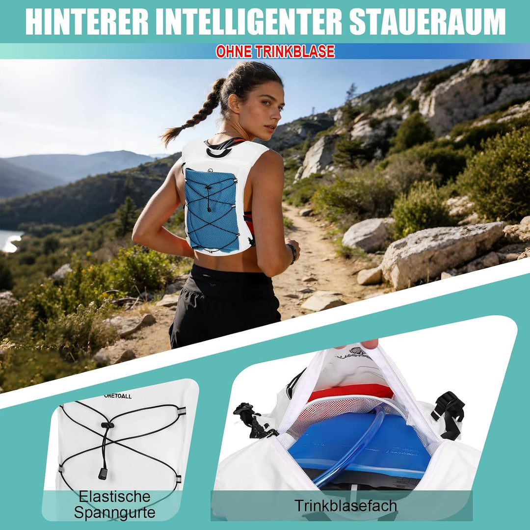 Laufweste Damen &amp; Herren mit 500ml Trinkflasche, Reflektierende Running Vest für Bessere Sichtbarkei