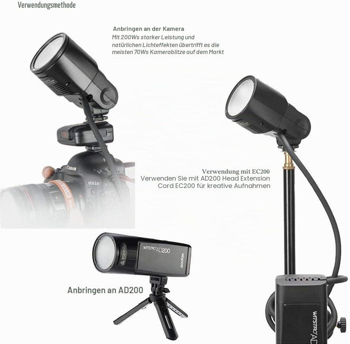 GODOX H200R Blitzkopf rund für PocketFlash AD200, 1 Stück (1er Pack)