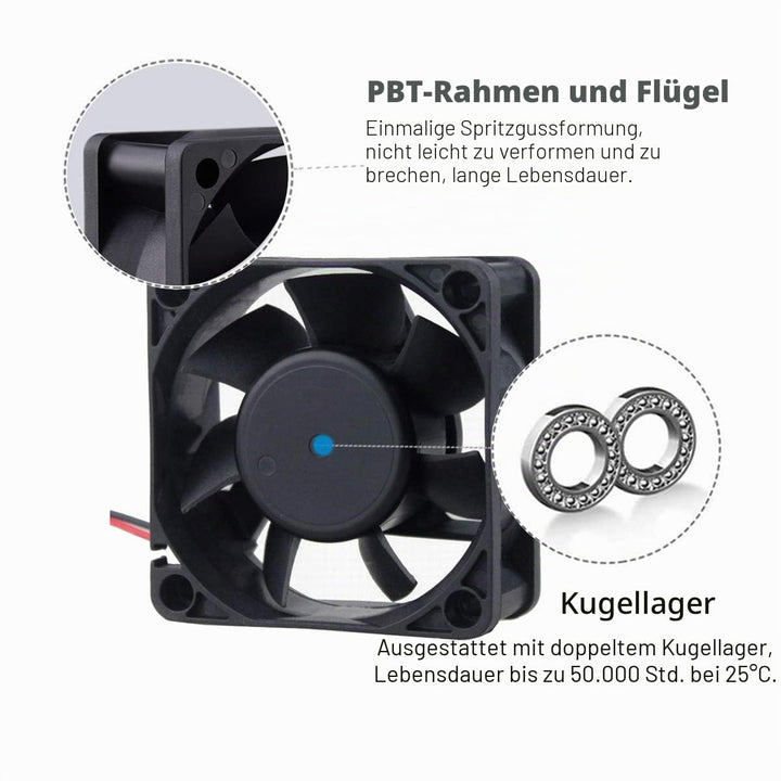 GDSTIME 60mm Lüfter 12V Lüfter 60 x 25mm PC Lüfter Dual Kugellager 60mm Computerlüfter 6CM Gehäuselü