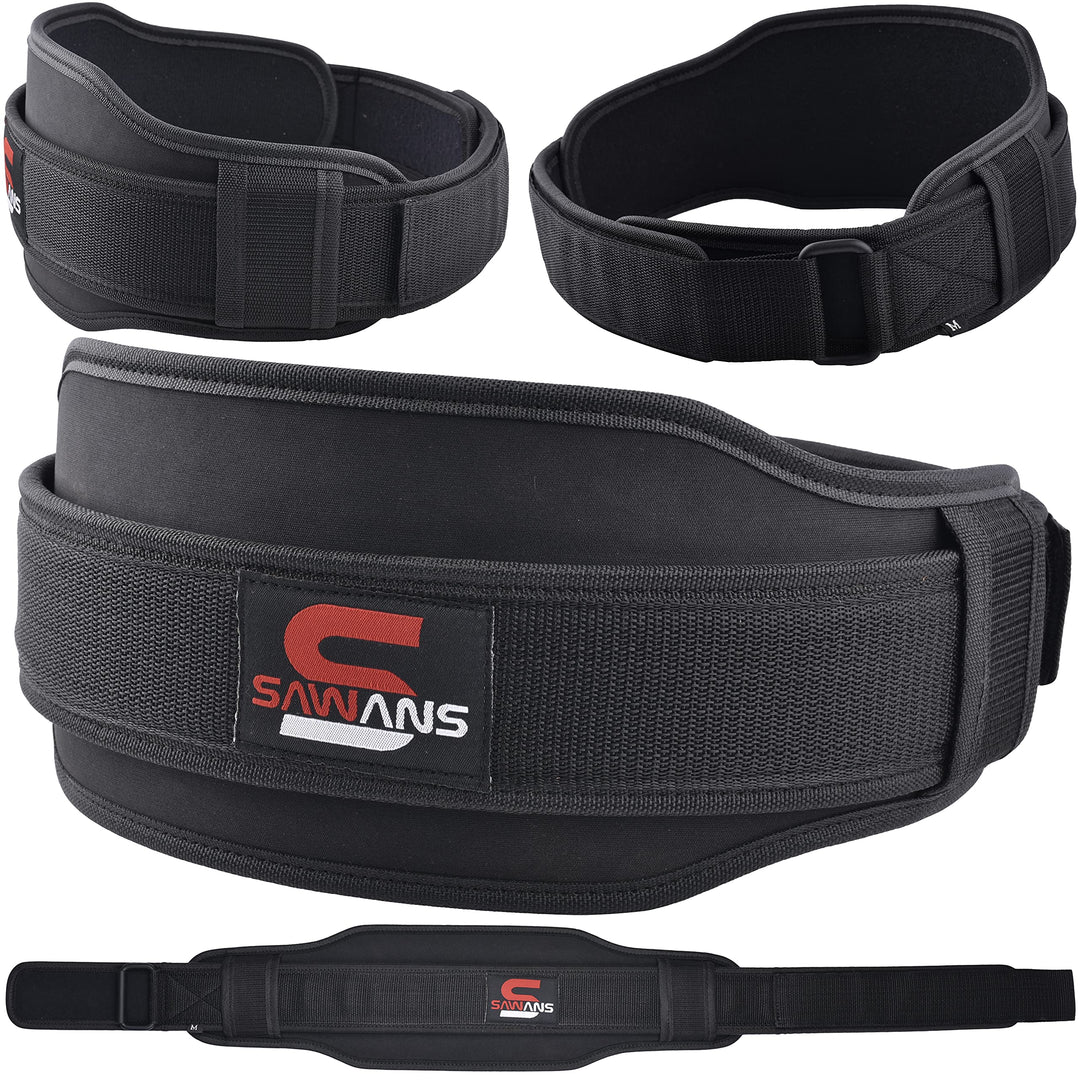 Gewichthebergürtel Neopren 14cm Mit Dual Widerstand für Kniebeugen S Schwarz, S Schwarz