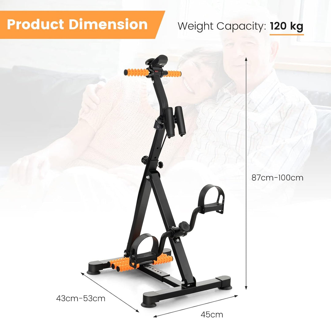 FANTASK Heimtrainer Pedaltrainer für Senioren, Hand Arm Bein Knie Fitnessgerät mit LCD Display, höhe
