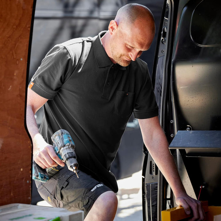 Scruffs Polohemd „Eco Worker“, schwarz XS (T55458) XS Schwarz, XS Schwarz