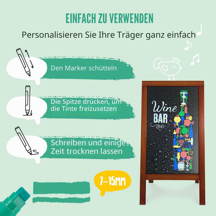 Securit SMA820-V4 Kreidemarker Waterproof Large, 4er Etui Multicolor, Multicolor