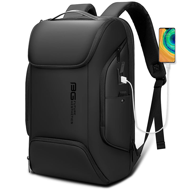 BANGE Laptop Business Männer Rucksack Wasserdicht Grosse Kapazität Externe Lade Port Tasche Grau Mod