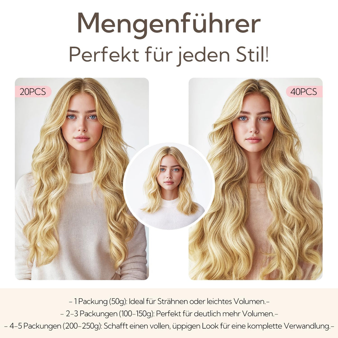 Hotbanana Tape-In-Haarextensions, 35cm 20 Stück 50g Tiefschwarz Tape-In-Echtes Remy-Echthaar-Extensi