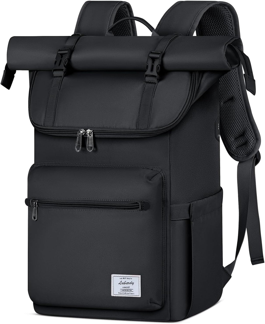 Lubardy Rolltop Rucksack Herren Damen Wasserdicht Rucksack Herren Laptop Rucksack 17,3 Zoll mit USB-