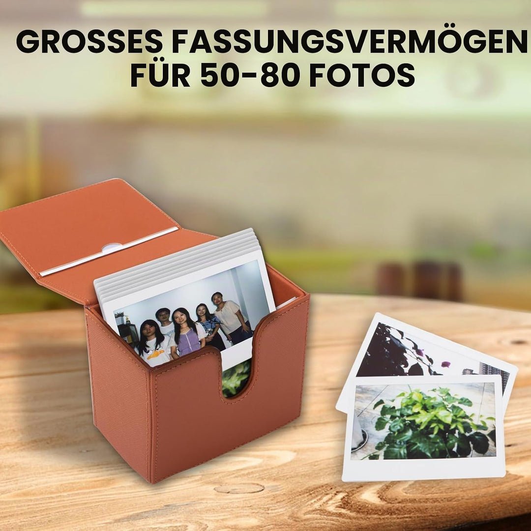 Foto-Aufbewahrungsbox für Instax Wide/Polaroid Now+/I-Type/OneStep2 Sofortbildfilm, 3,5 x 4,25” Foto