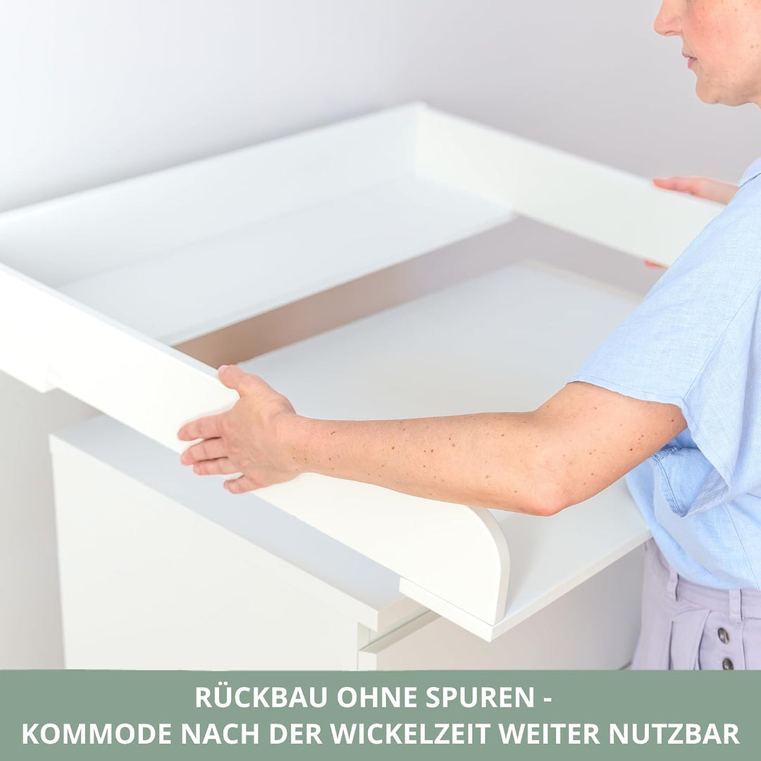 Wickelaufsatz-Set für IKEA MALM Kommode (Pure Beige, Aufsatz &amp; Auflage) Pure Beige Aufsatz &amp; Auflage