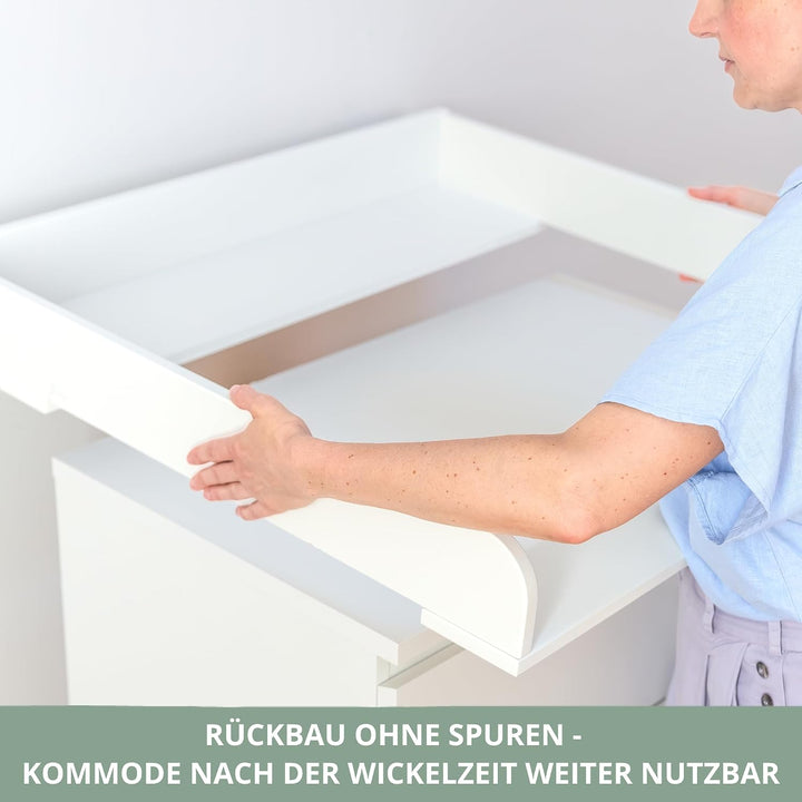 Wickelaufsatz-Set für IKEA MALM Kommode (Pure Beige, Aufsatz &amp; Auflage) Pure Beige Aufsatz &amp; Auflage
