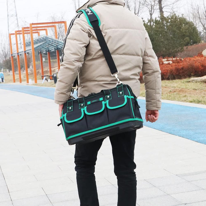 AIRAJ Elektriker Werkzeugtasche 40 * 23 * 28CM,Verstellbarem Schultergurt/Hohes Volumen/Wasserdichte