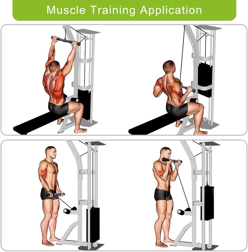 SELEWARE Trizeps-LAT-Pulldown-Aufsätze, Heim-Fitnessstudio, Workout-Zubehör mit rutschfestem weichem
