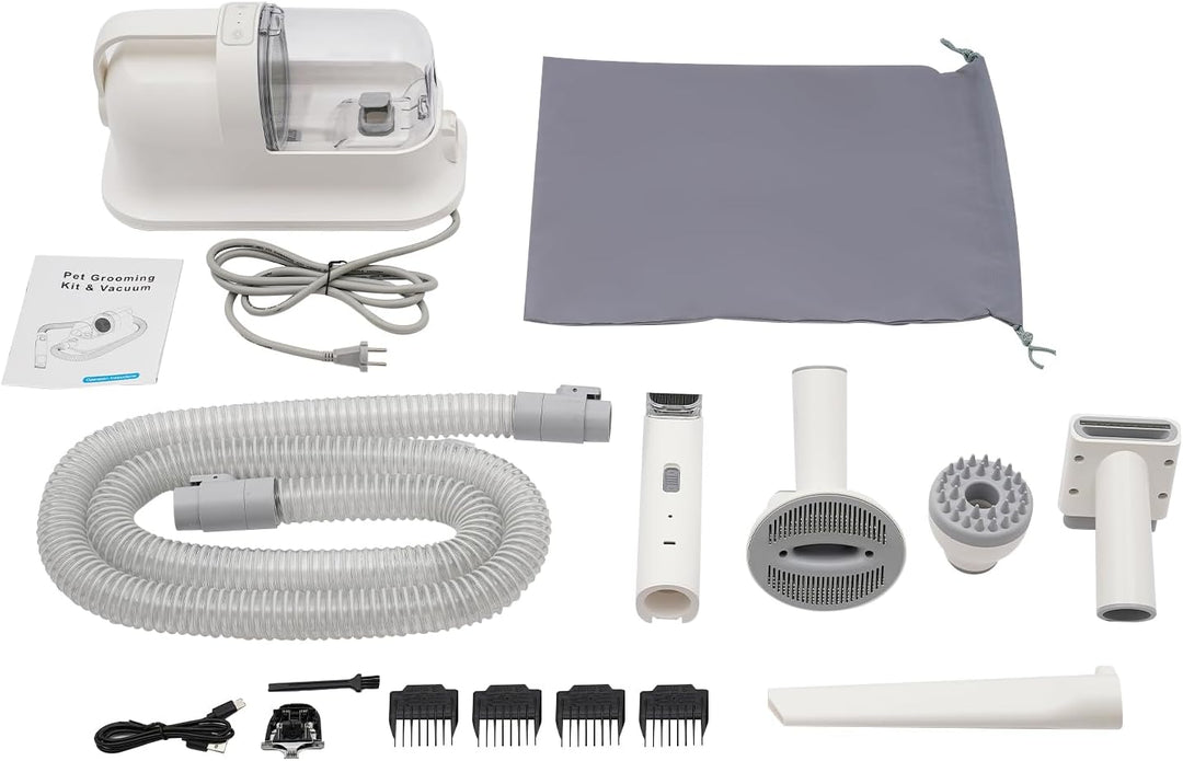 3 in 1 Hundeschermaschine mit Staubsauger, 350W Leise Schermaschine, Haustierpflegeset für Hund &amp; Ka