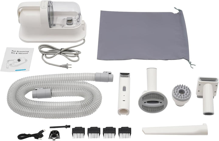 3 in 1 Hundeschermaschine mit Staubsauger, 350W Leise Schermaschine, Haustierpflegeset für Hund &amp; Ka