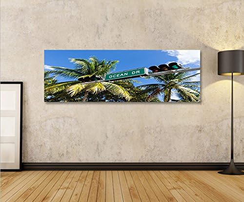 islandburner Bild Bilder auf Leinwand Ocean Drive Miami Beach Panorama XXL Poster Leinwandbild Wandb