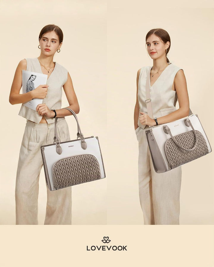 LOVEVOOK Arbeitstasche Damen mit Isolierted Kühlfach, Handtasche mittelgross, 15,6 Zoll Laptoptasche